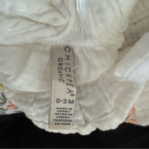 Chick Pea Organic White Baby Girl Overalls - Picture 3 of 3